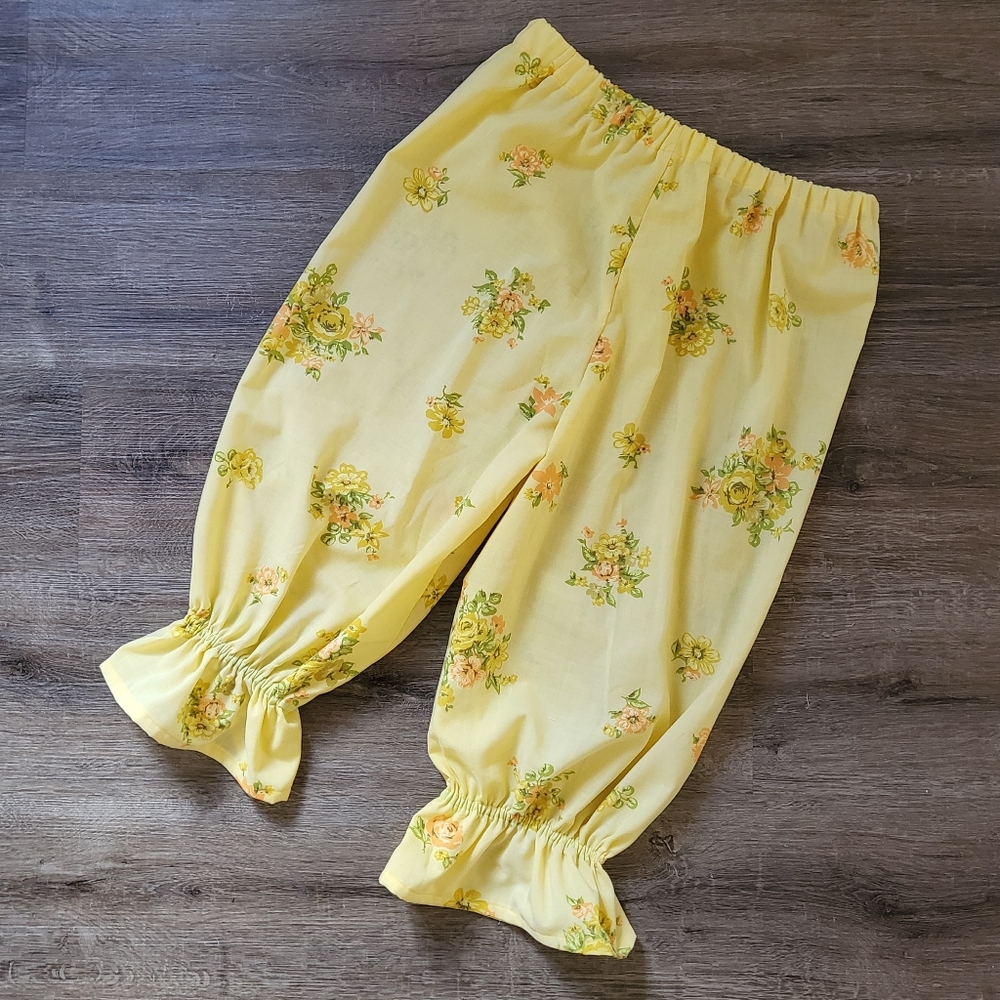 Yellow Floral Cotton Bloomers Panties